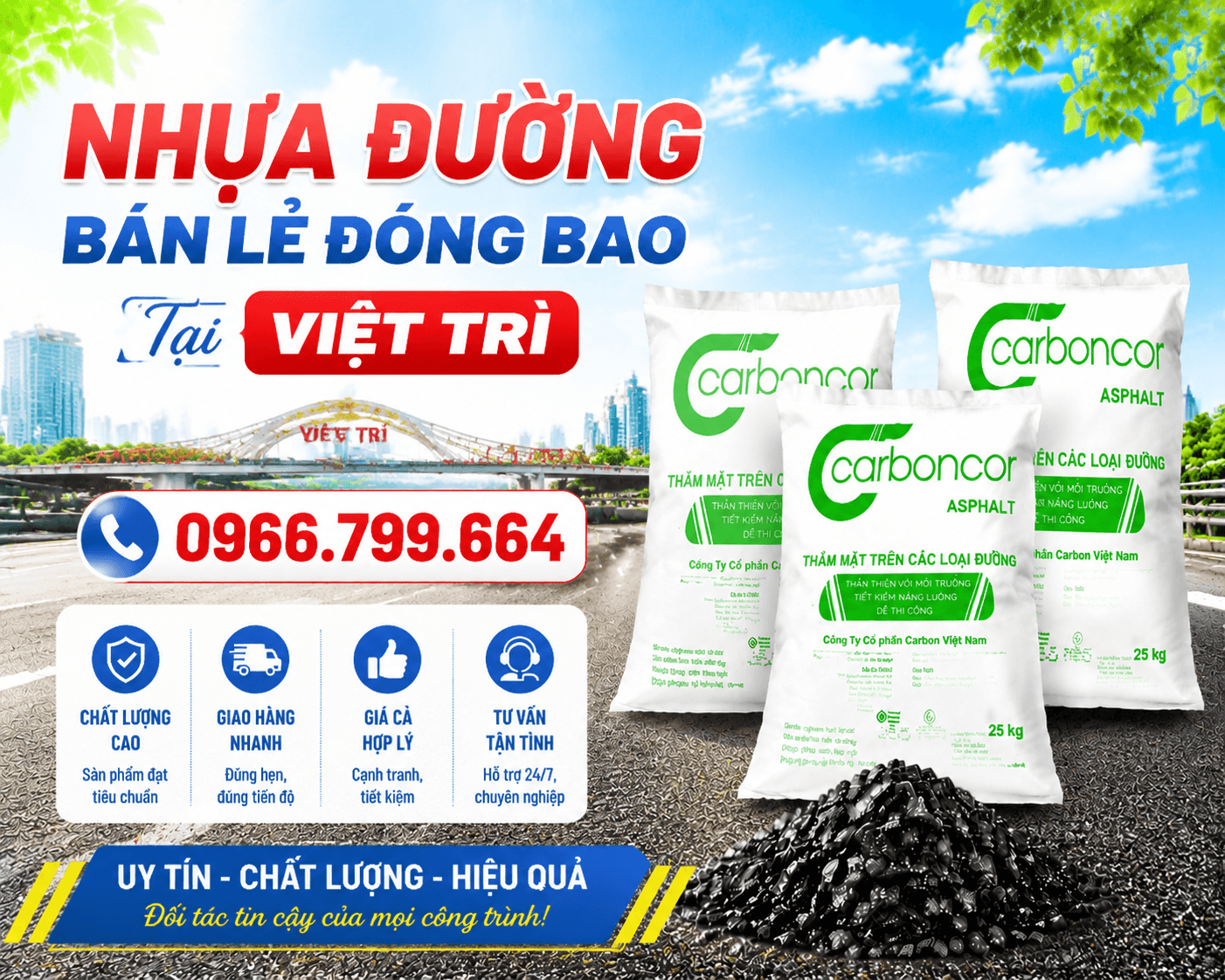 Nhựa Đường Bán Lẻ Đóng Bao ở Việt Trì