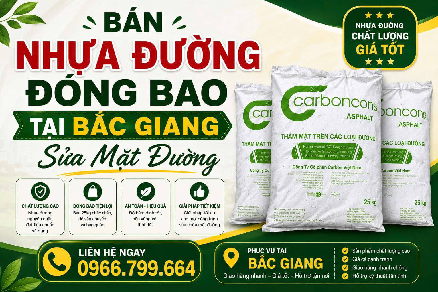 Bán Nhựa Đường Đóng Bao Bắc Giang