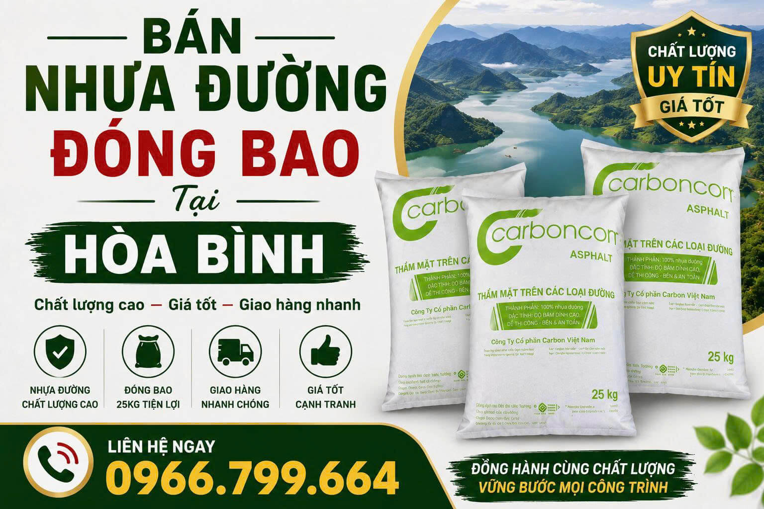 Bán Nhựa Đường Đóng Bao Hòa Bình