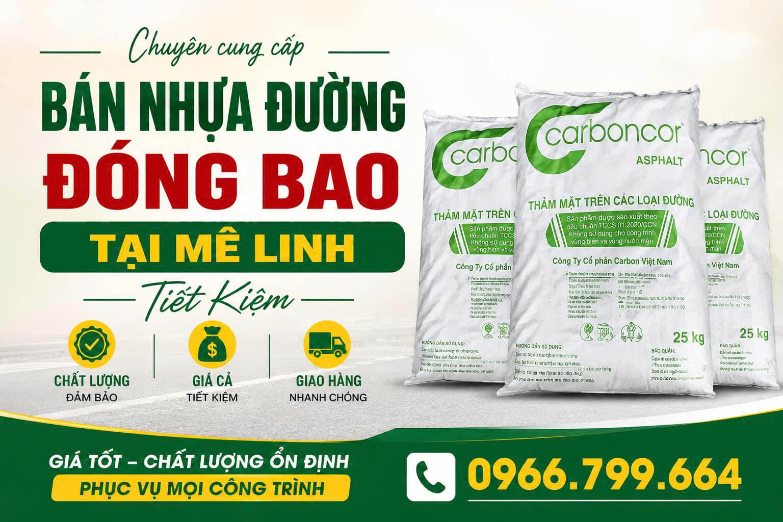 Bán Nhựa Đường Đóng Bao Mê Linh