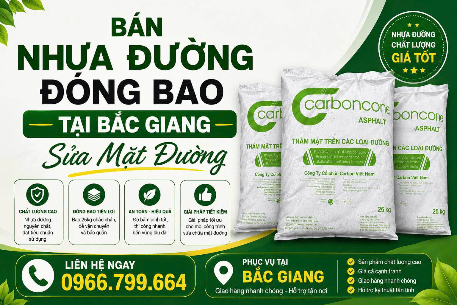 Bán Nhựa Đường Đóng Bao Tại Bắc Giang