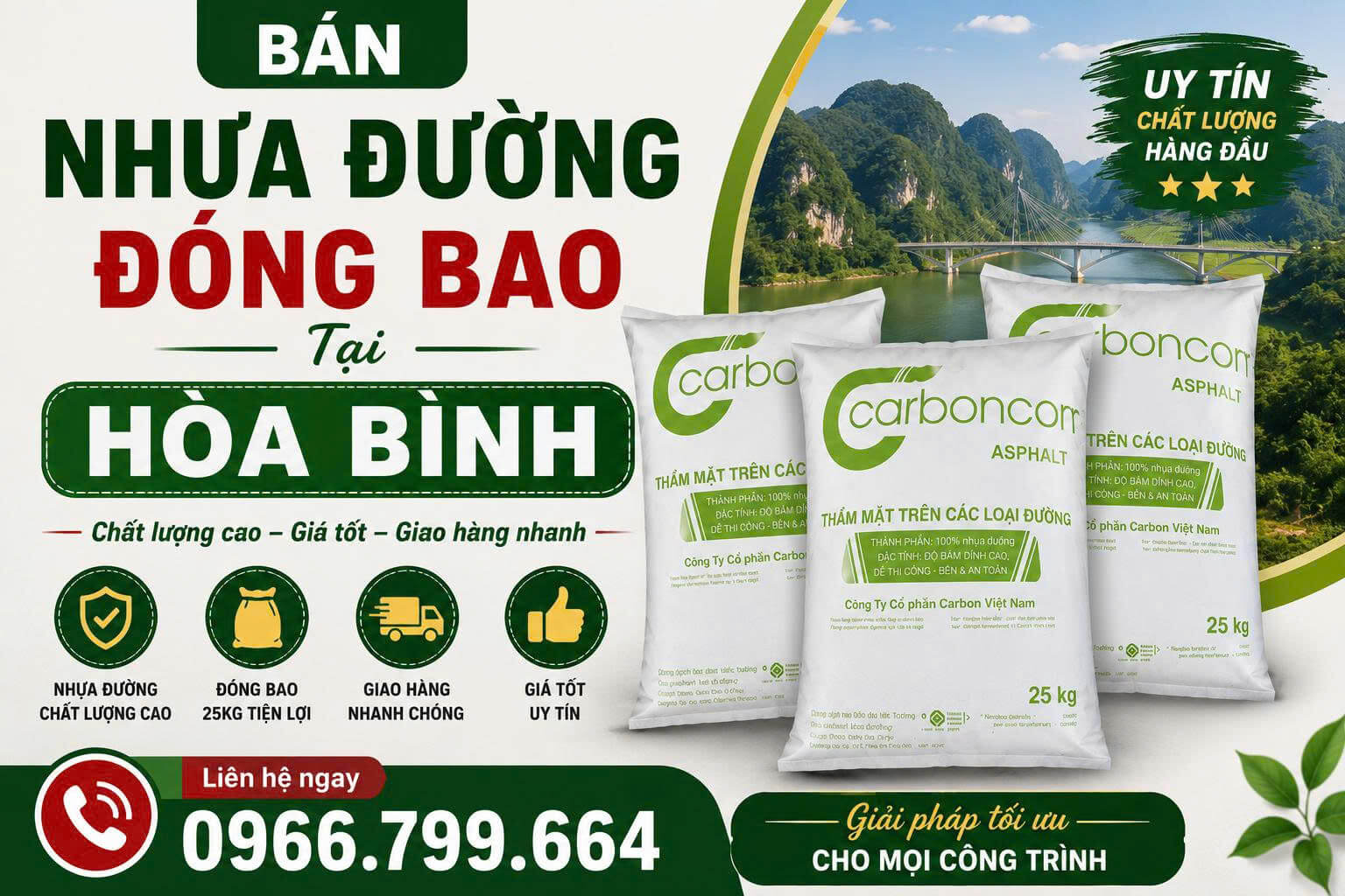 Bán Nhựa Đường Đóng Bao Tại Hòa Bình