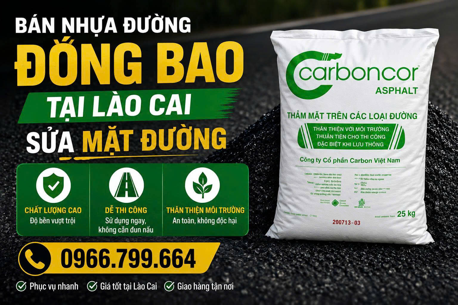 Bán Nhựa Đường Đóng Bao Tại Lào Cai