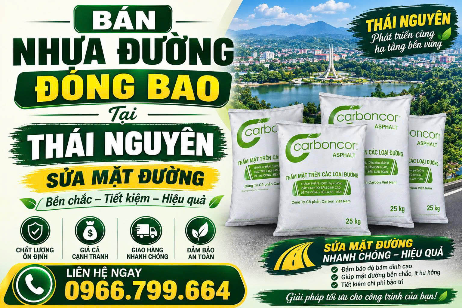 Bán Nhựa Đường Đóng Bao Tại Thái Nguyên