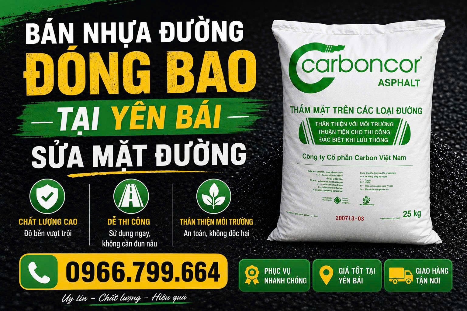 Bán Nhựa Đường Đóng Bao Yên Bái