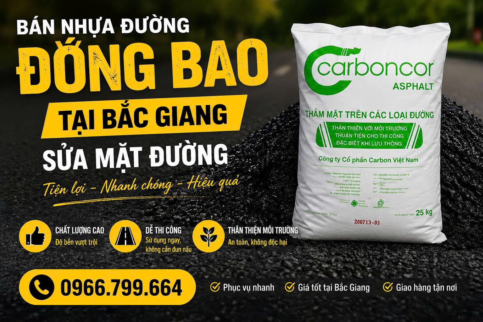 Bán Nhựa Đường Đóng Bao ở Bắc Giang
