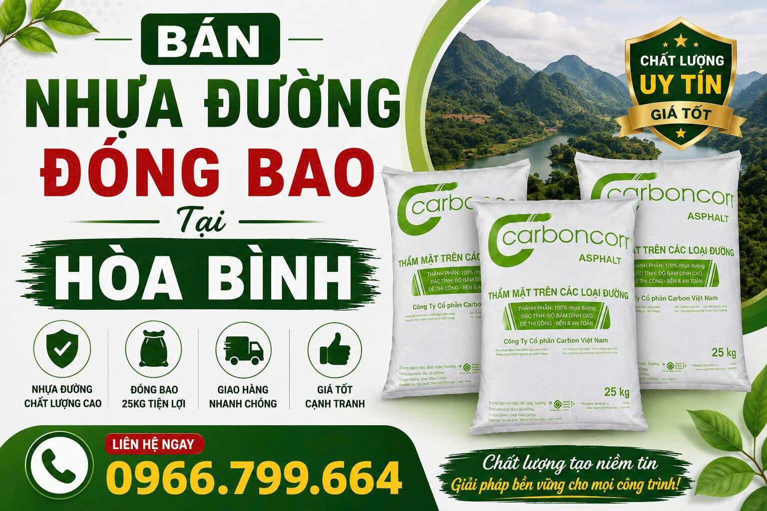 Bán Nhựa Đường Đóng Bao ở Hòa Bình