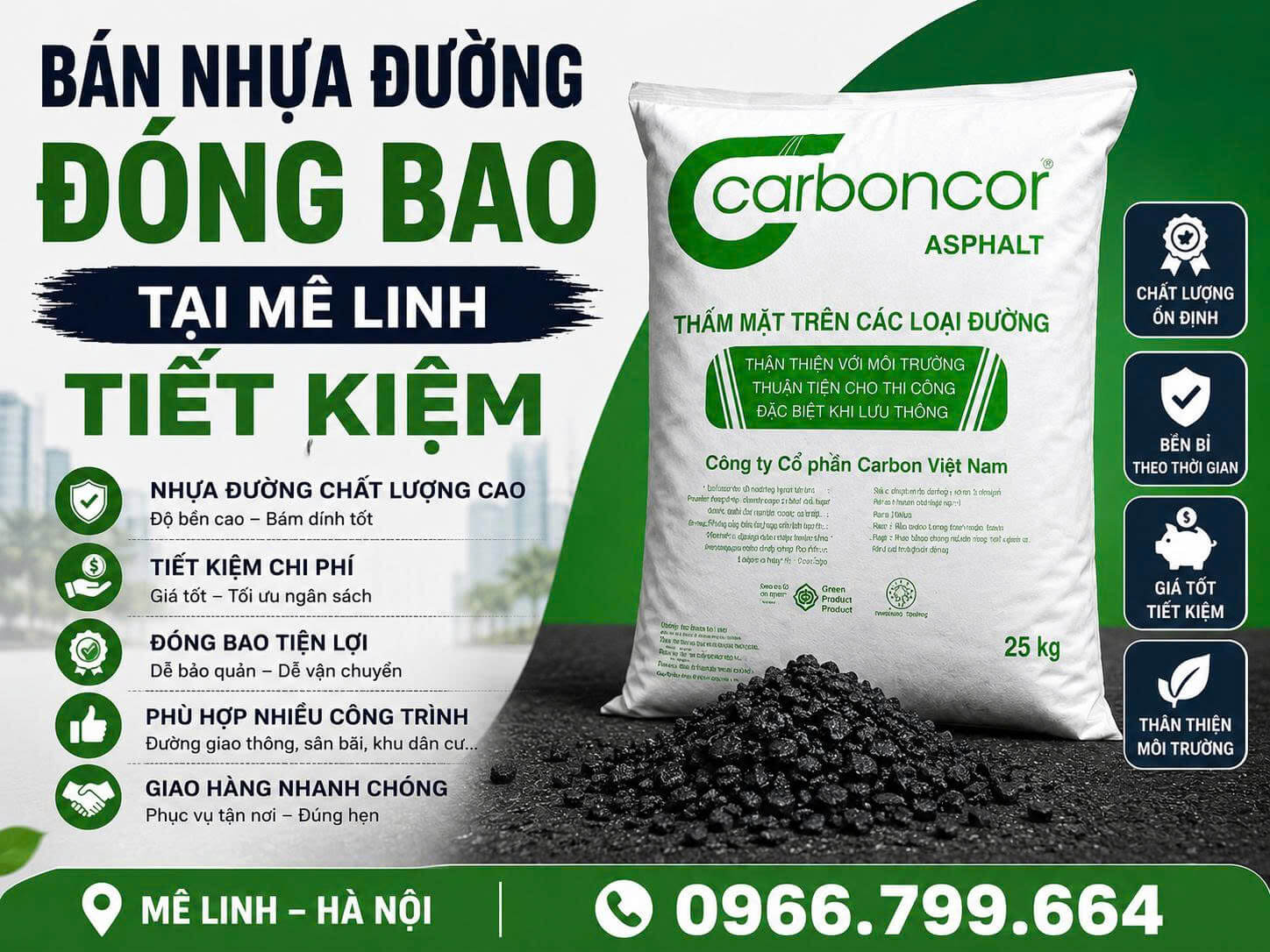 Bán Nhựa Đường Đóng Bao ở Mê Linh