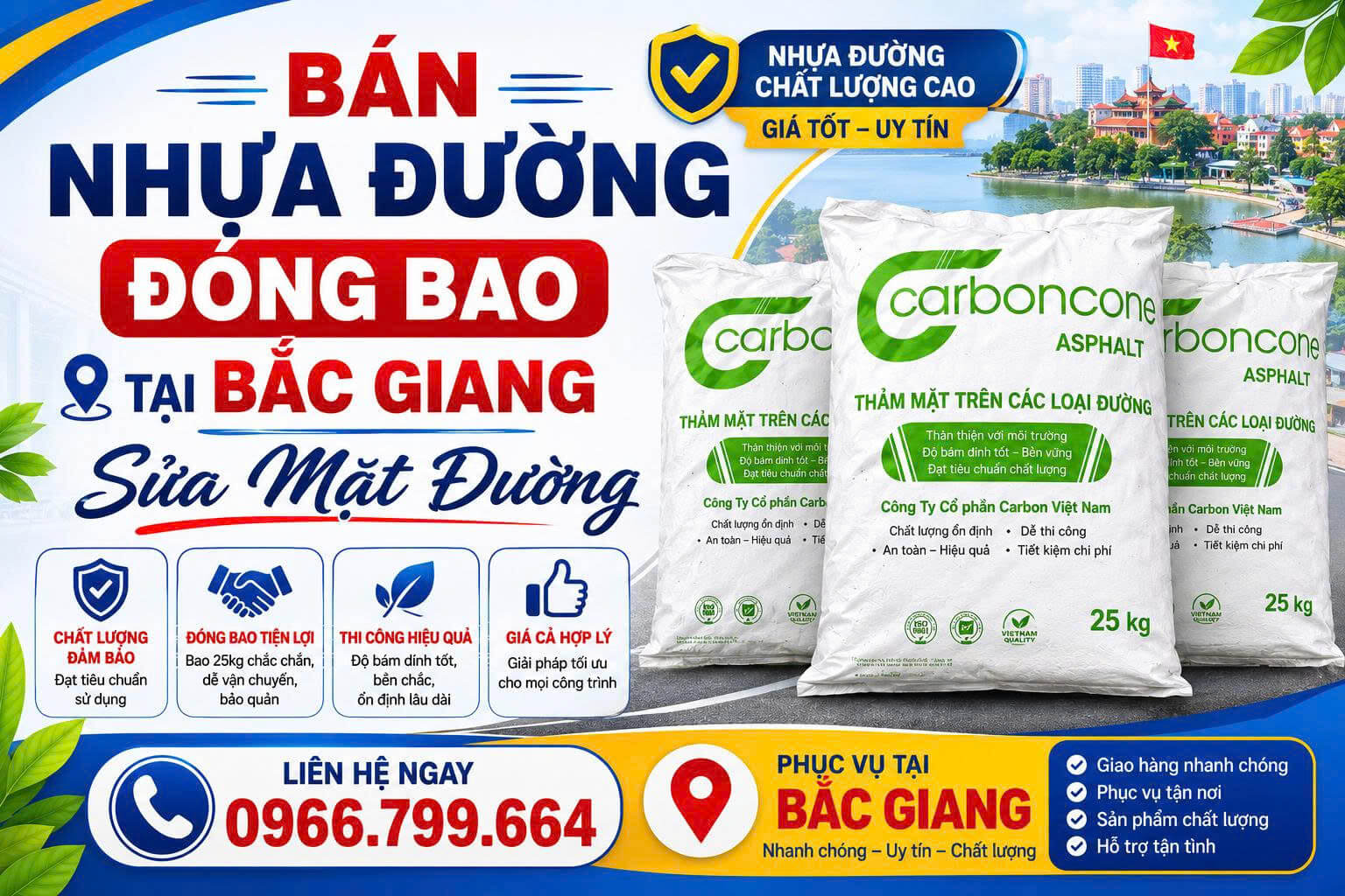 Bán Nhựa Đường Đóng Bao ở Tại Bắc Giang
