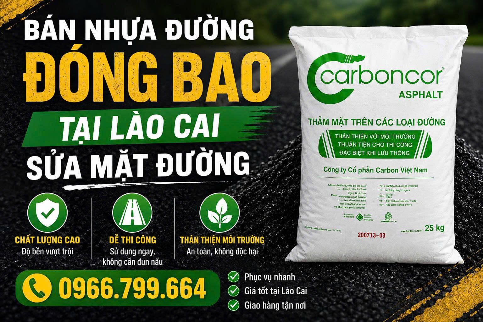 Bán Nhựa Đường Đóng Bao ở Tại Lào Cai