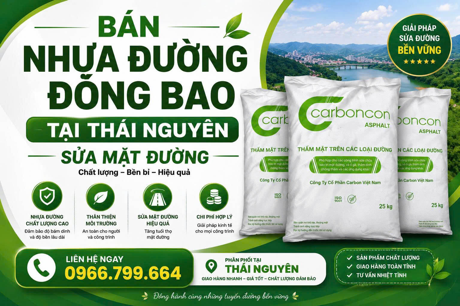 Bán Nhựa Đường Đóng Bao ở Thái Nguyên