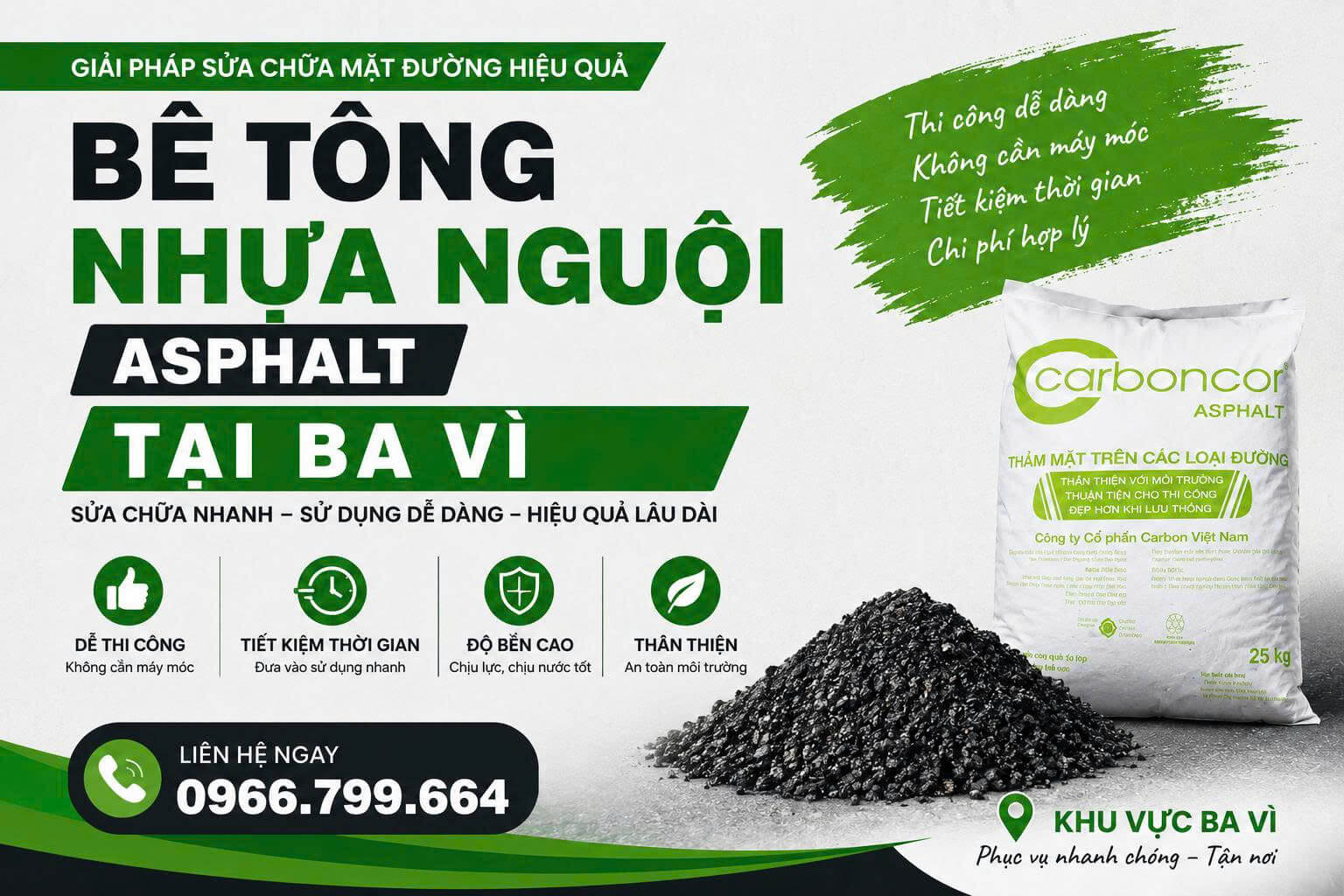 Bê Tông Nhựa Nguội Asphalt Ba Vì
