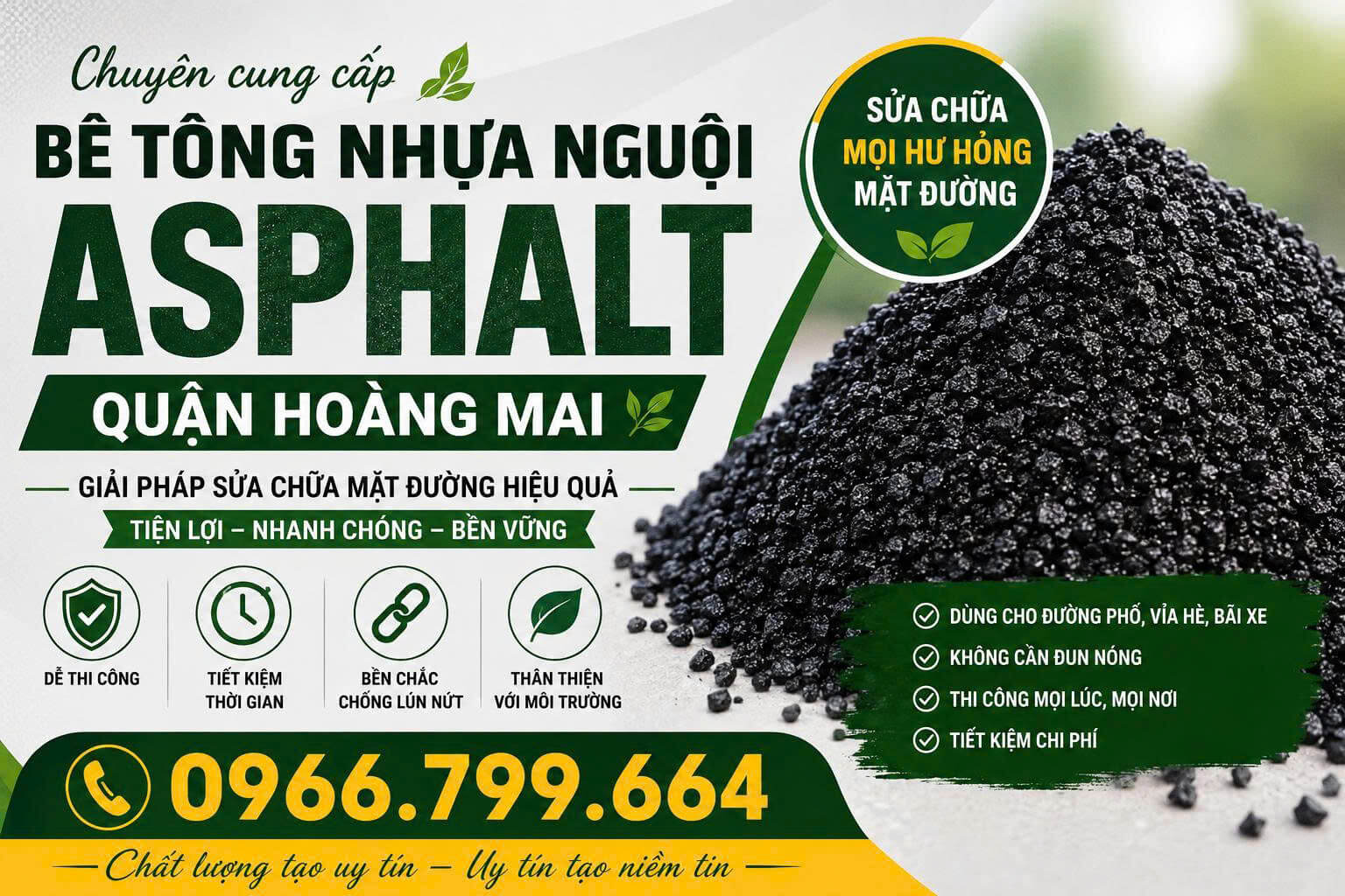 Bê Tông Nhựa Nguội Asphalt Quận Hoàng Mai