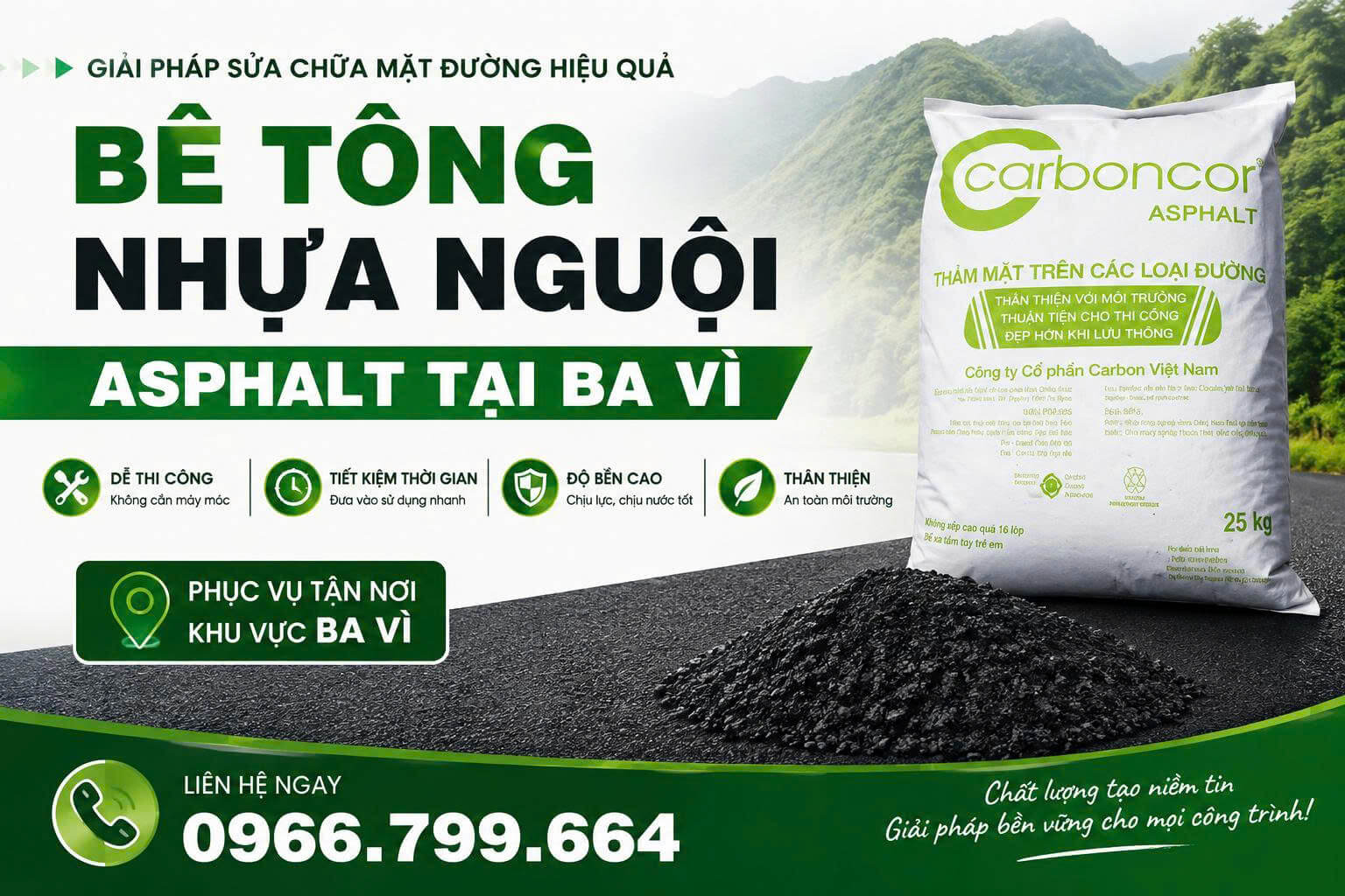 Bê Tông Nhựa Nguội Asphalt Tại Ba Vì