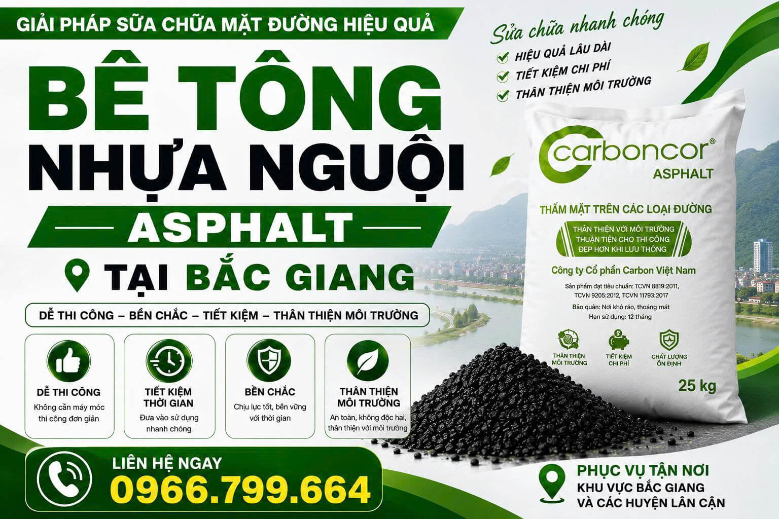 Bê Tông Nhựa Nguội Asphalt Tại Bắc Giang