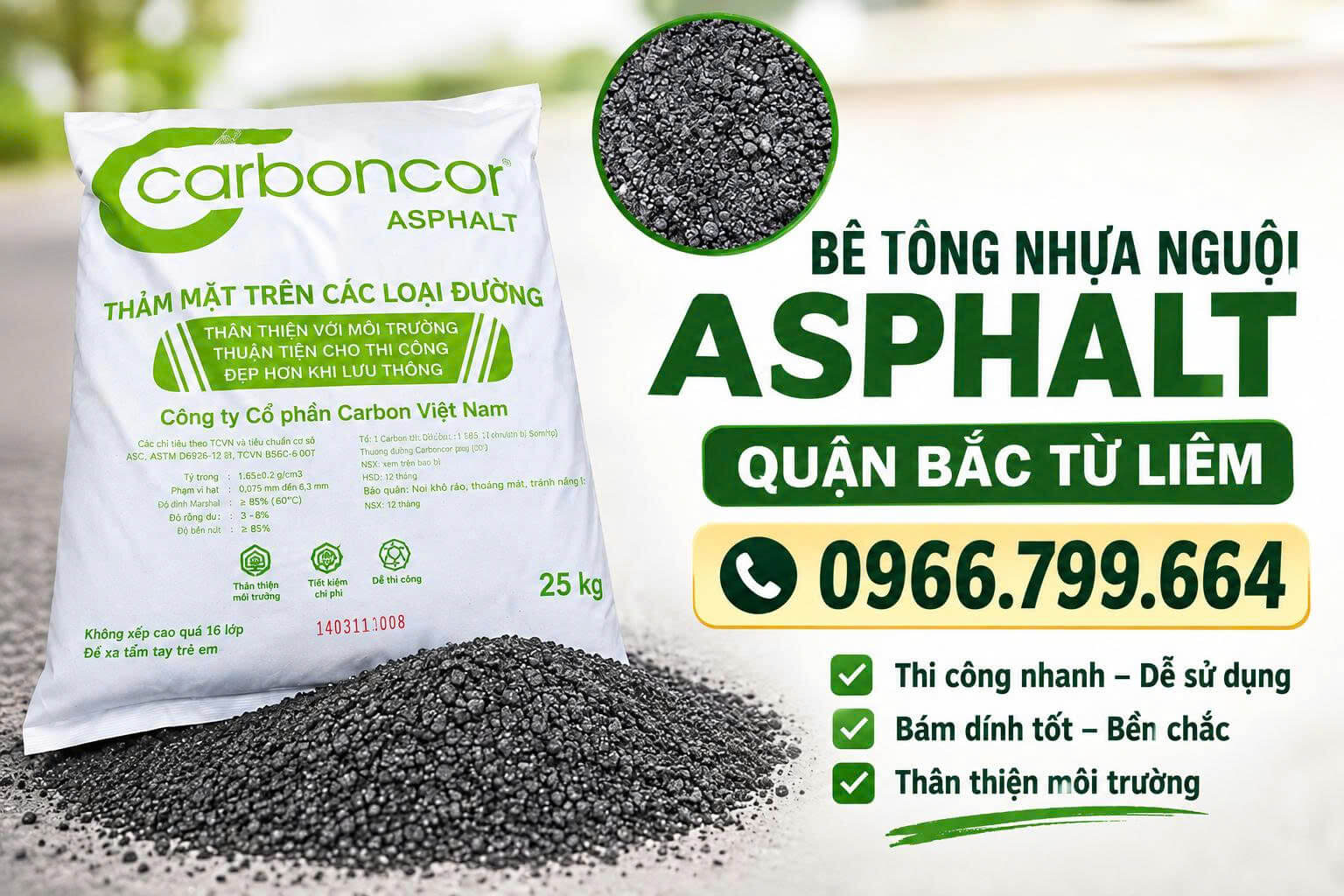 Bê Tông Nhựa Nguội Asphalt Tại Bắc Từ Liêm