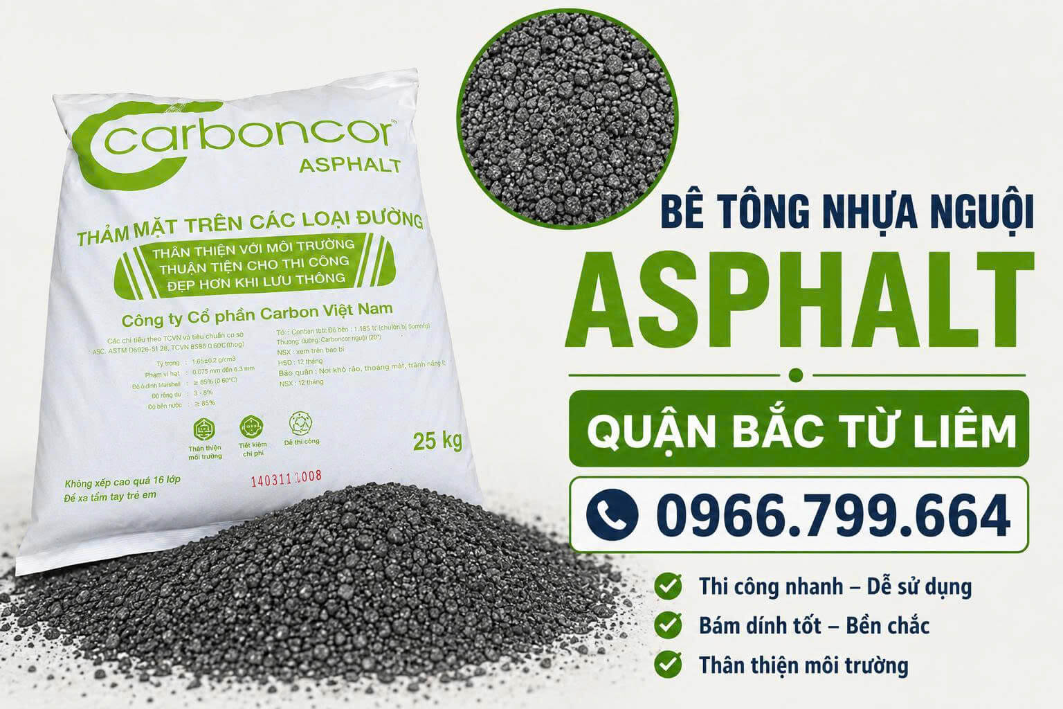 Bê Tông Nhựa Nguội Asphalt Tại Quận Bắc Từ Liêm