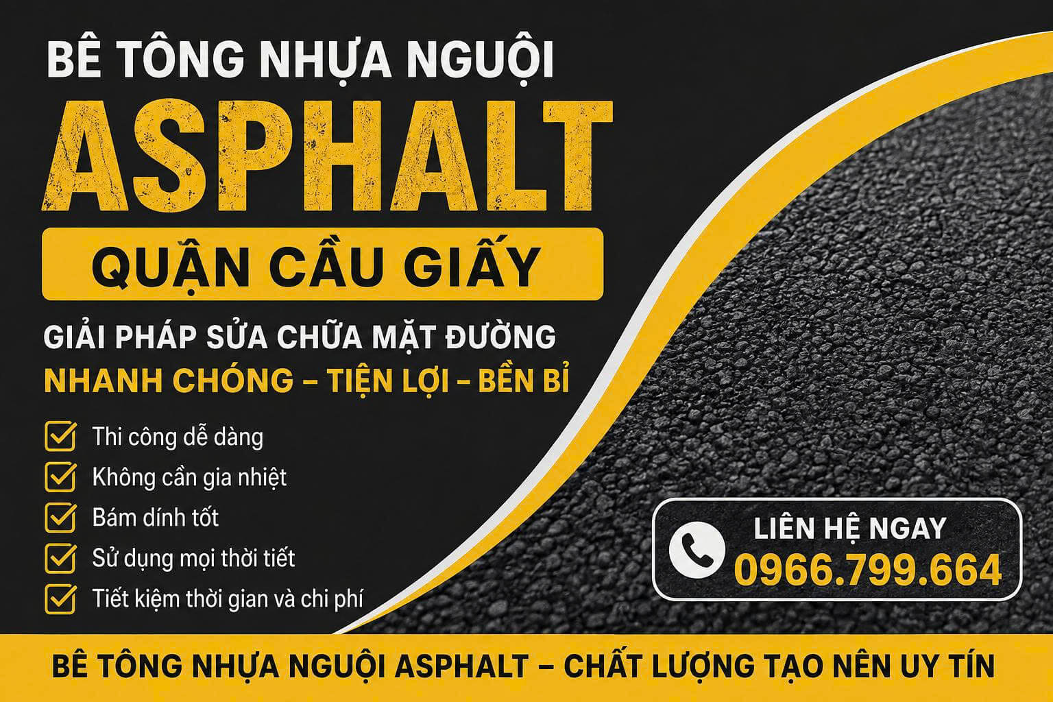 Bê Tông Nhựa Nguội Asphalt Tại Quận Cầu Giấy
