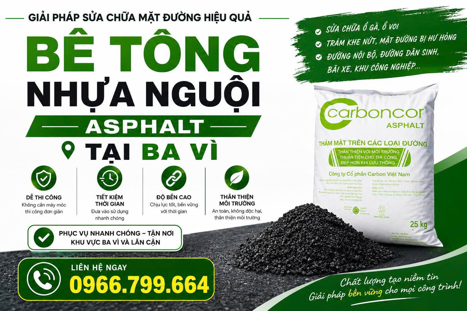 Bê Tông Nhựa Nguội Asphalt ở Ba Vì