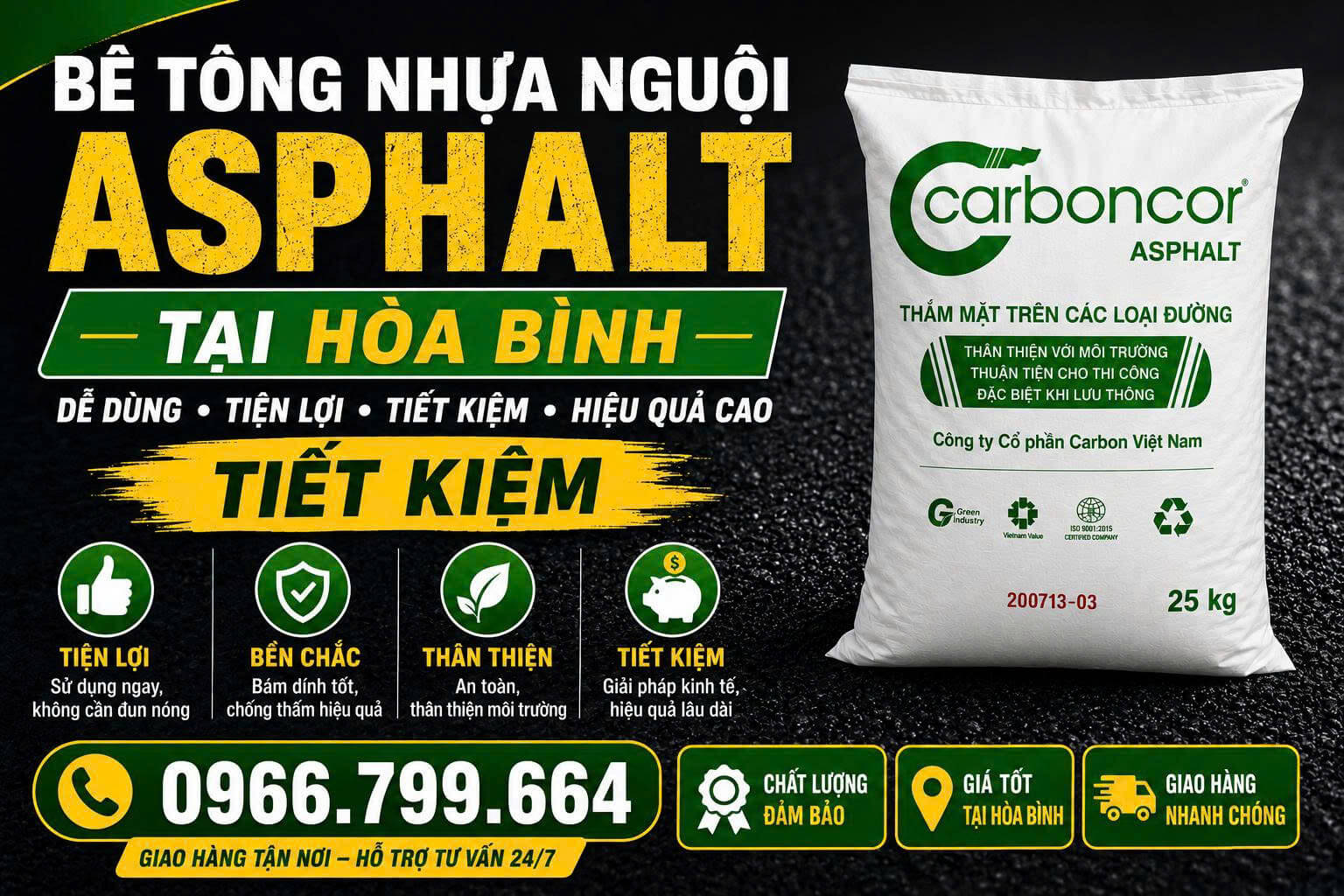 Bê Tông Nhựa Nguội Asphalt ở Hòa Bình