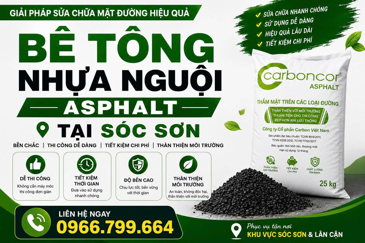 Bê Tông Nhựa Nguội Asphalt ở Sóc Sơn