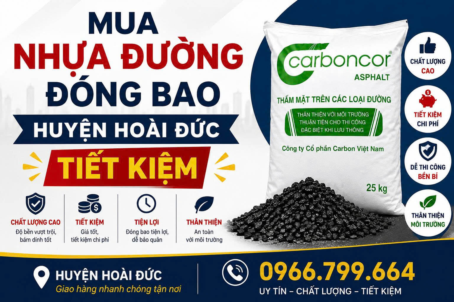 Mua Nhựa Đường Đóng Bao Huyện Hoài Đức