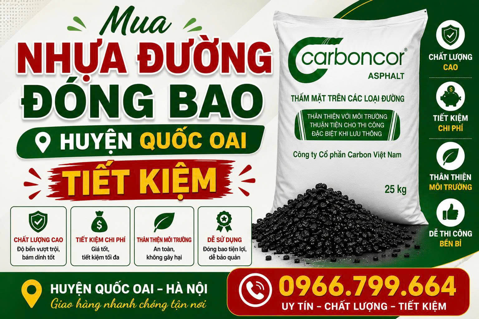 Mua Nhựa Đường Đóng Bao Huyện Quốc Oai