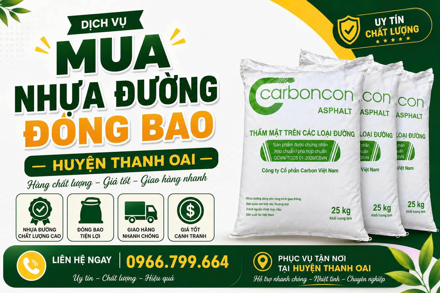 Mua Nhựa Đường Đóng Bao Huyện Thanh Oai