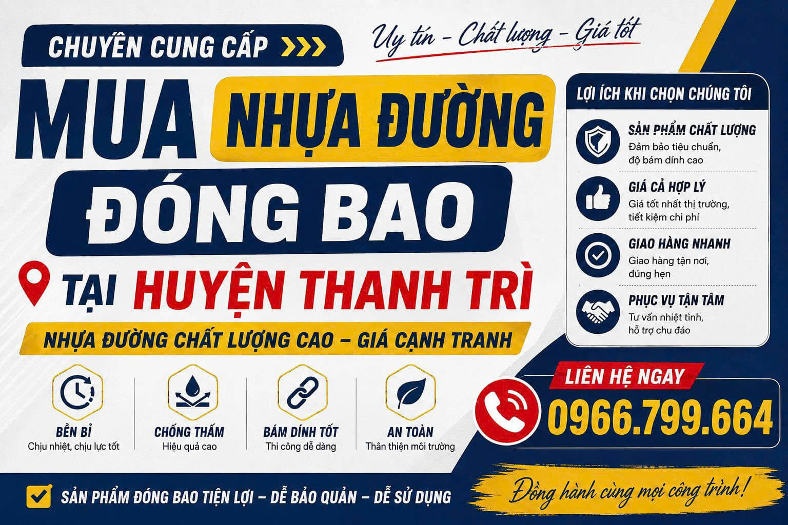 Mua Nhựa Đường Đóng Bao Huyện Thanh Trì