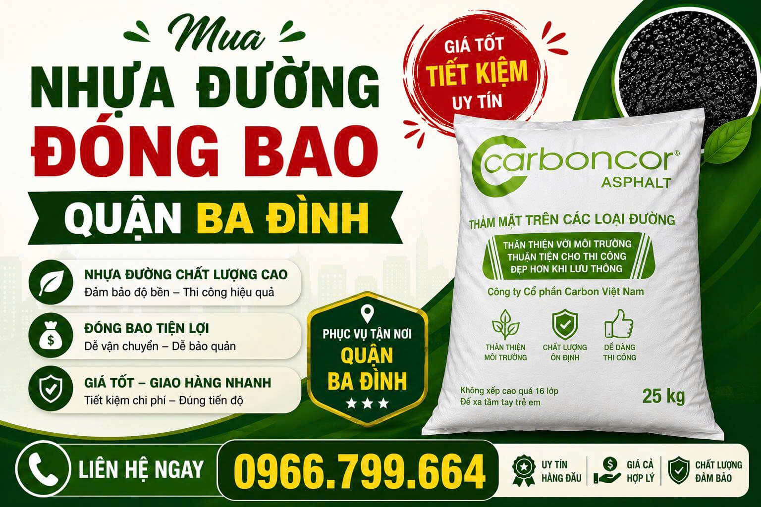 Mua Nhựa Đường Đóng Bao Quận Ba Đình
