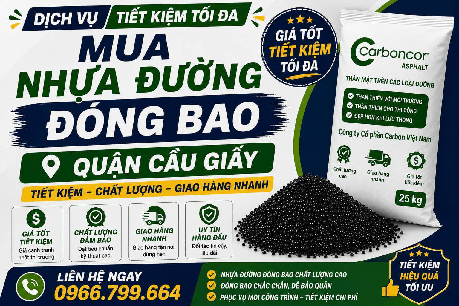 Mua Nhựa Đường Đóng Bao Quận Cầu Giấy