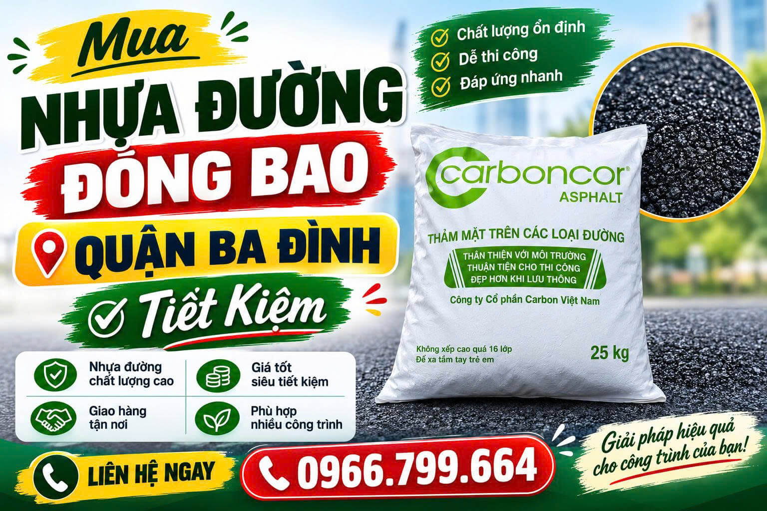 Mua Nhựa Đường Đóng Bao Tại Ba Đình