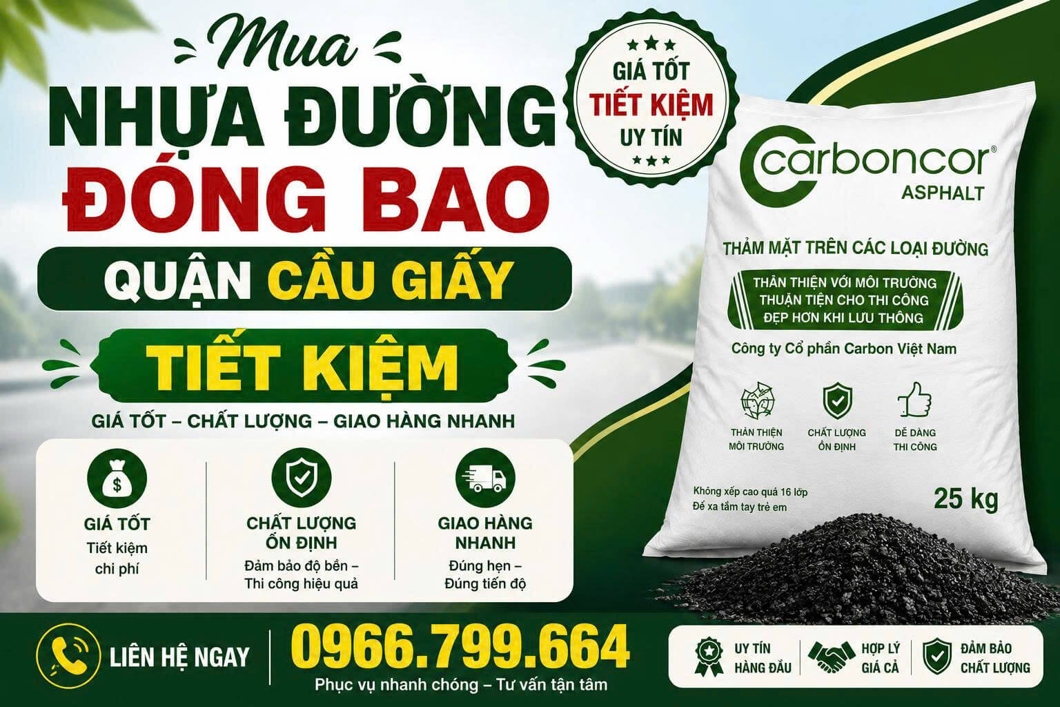 Mua Nhựa Đường Đóng Bao Tại Cầu Giấy