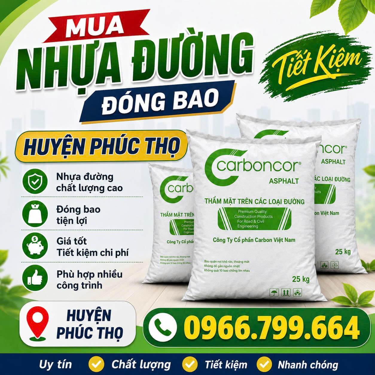 Mua Nhựa Đường Đóng Bao Tại Phúc Thọ