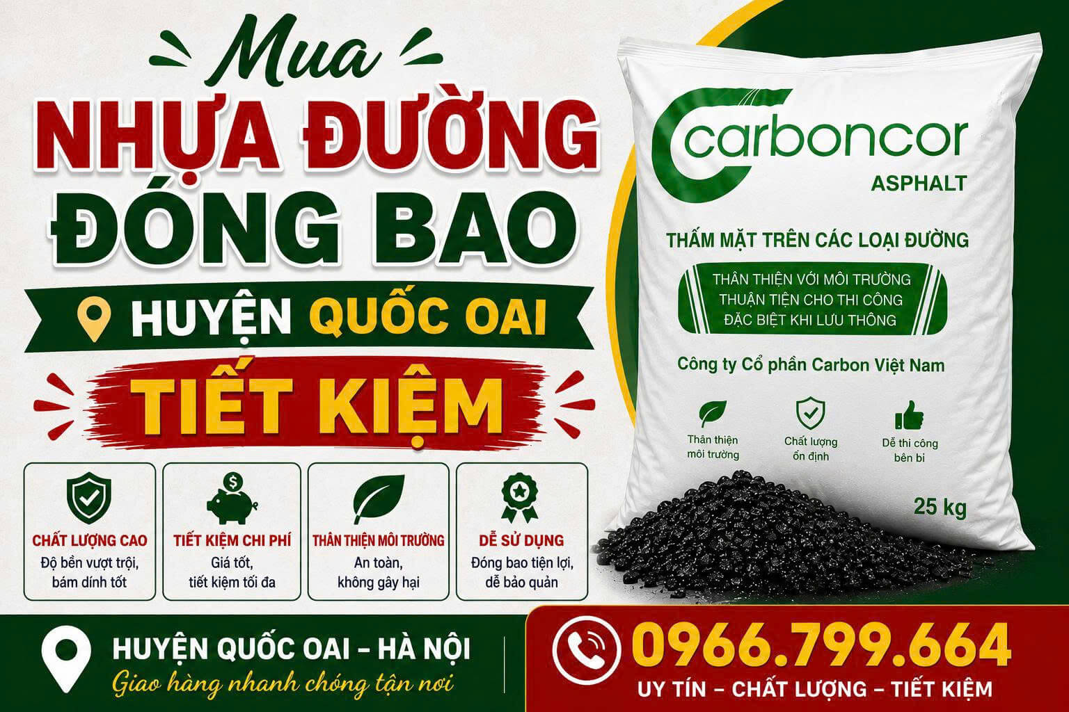 Mua Nhựa Đường Đóng Bao Tại Quốc Oai