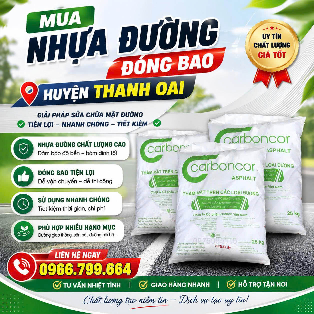 Mua Nhựa Đường Đóng Bao Tại Thanh Oai