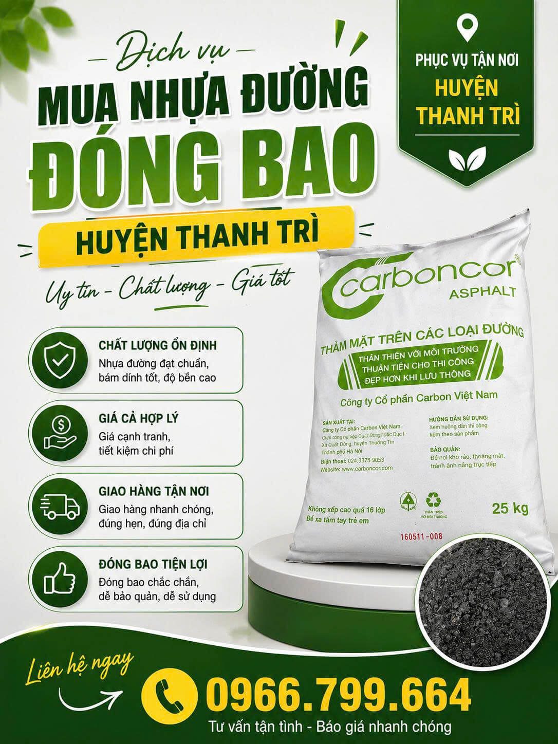 Mua Nhựa Đường Đóng Bao Tại Thanh Trì