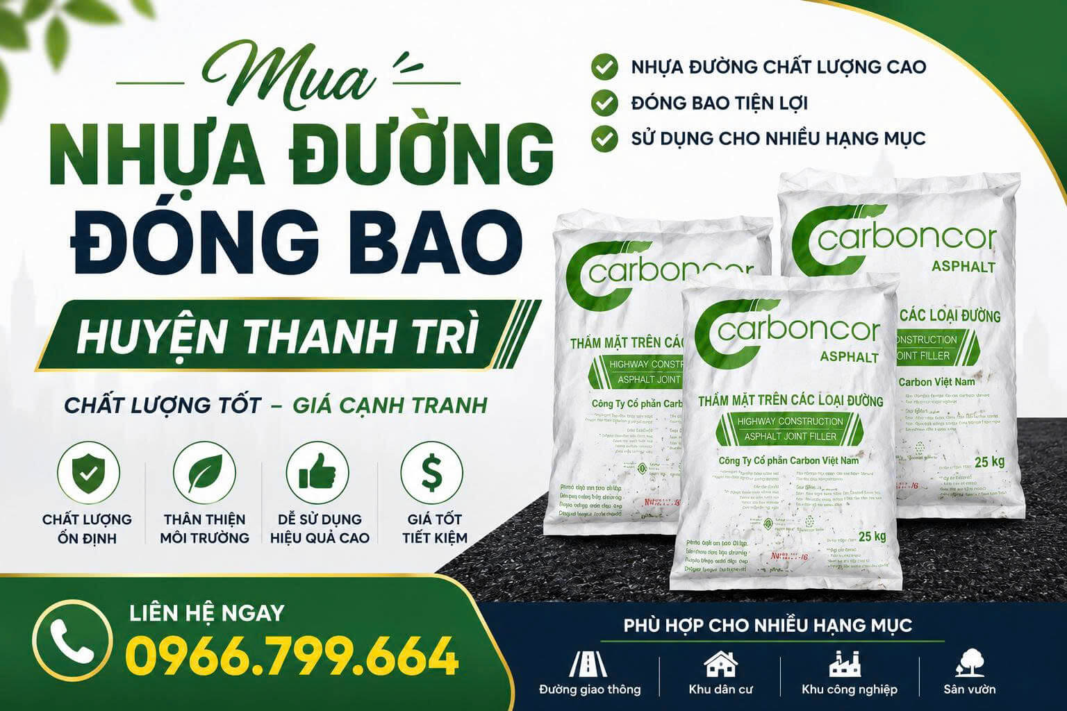 Mua Nhựa Đường Đóng Bao ở Thanh Trì