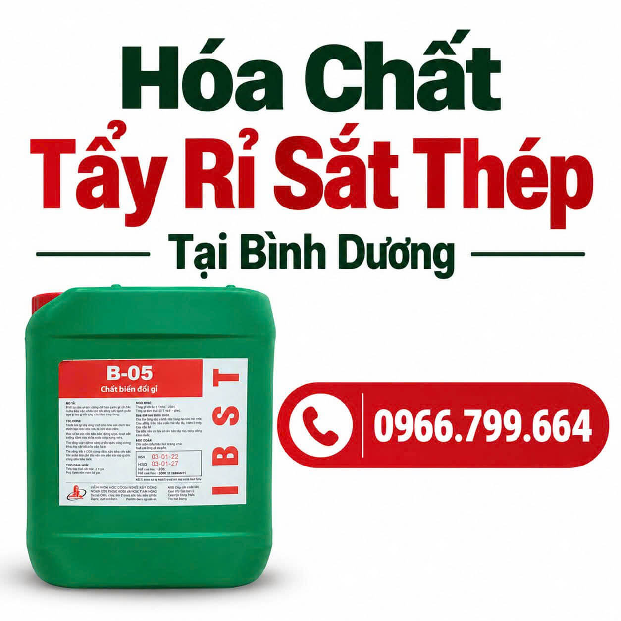 Hóa Chất Tẩy Rỉ Sắt Thép