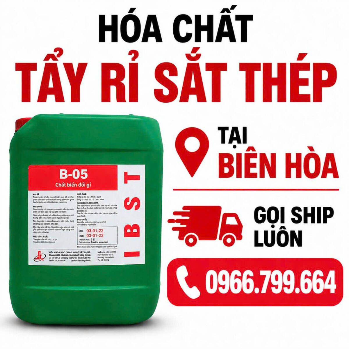 Hóa Chất Tẩy Rỉ Sắt Thép