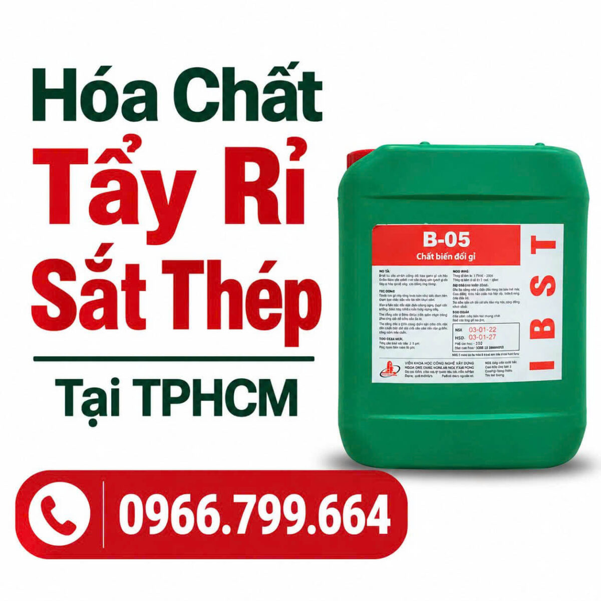 Hóa Chất Tẩy Rỉ Sắt Thép