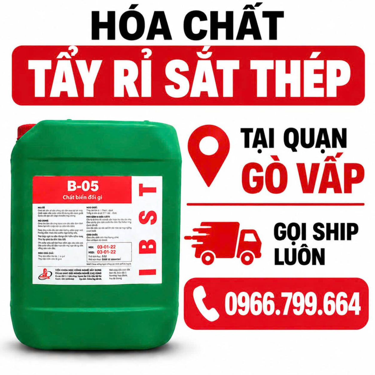 Hóa Chất Tẩy Rỉ Sắt Thép