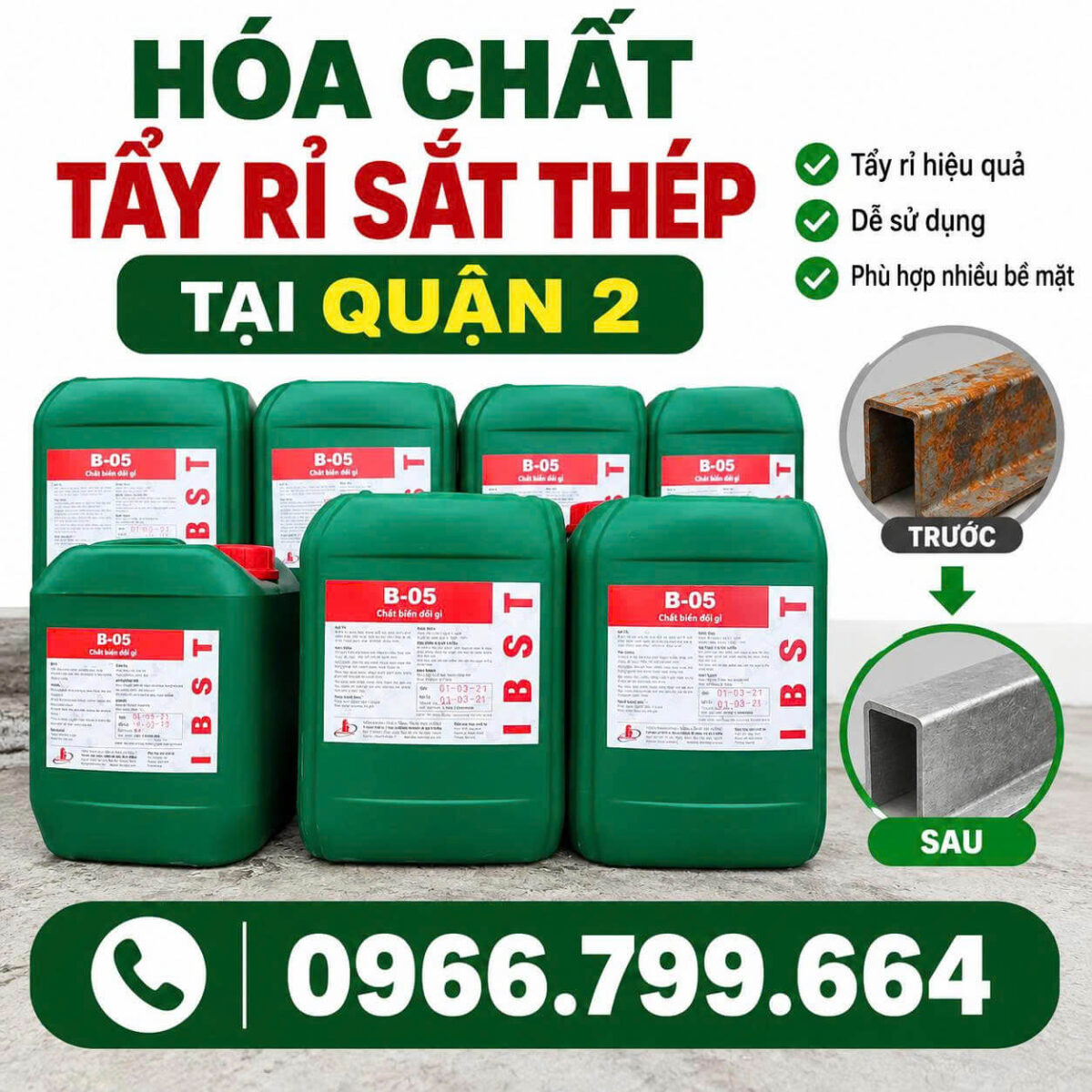Hóa Chất Tẩy Rỉ Sắt Thép