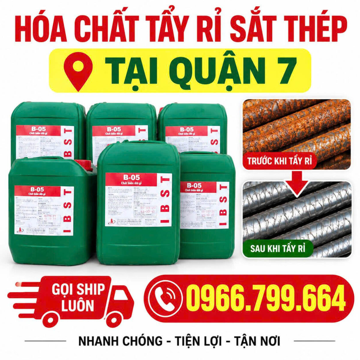 Hóa Chất Tẩy Rỉ Sắt Thép