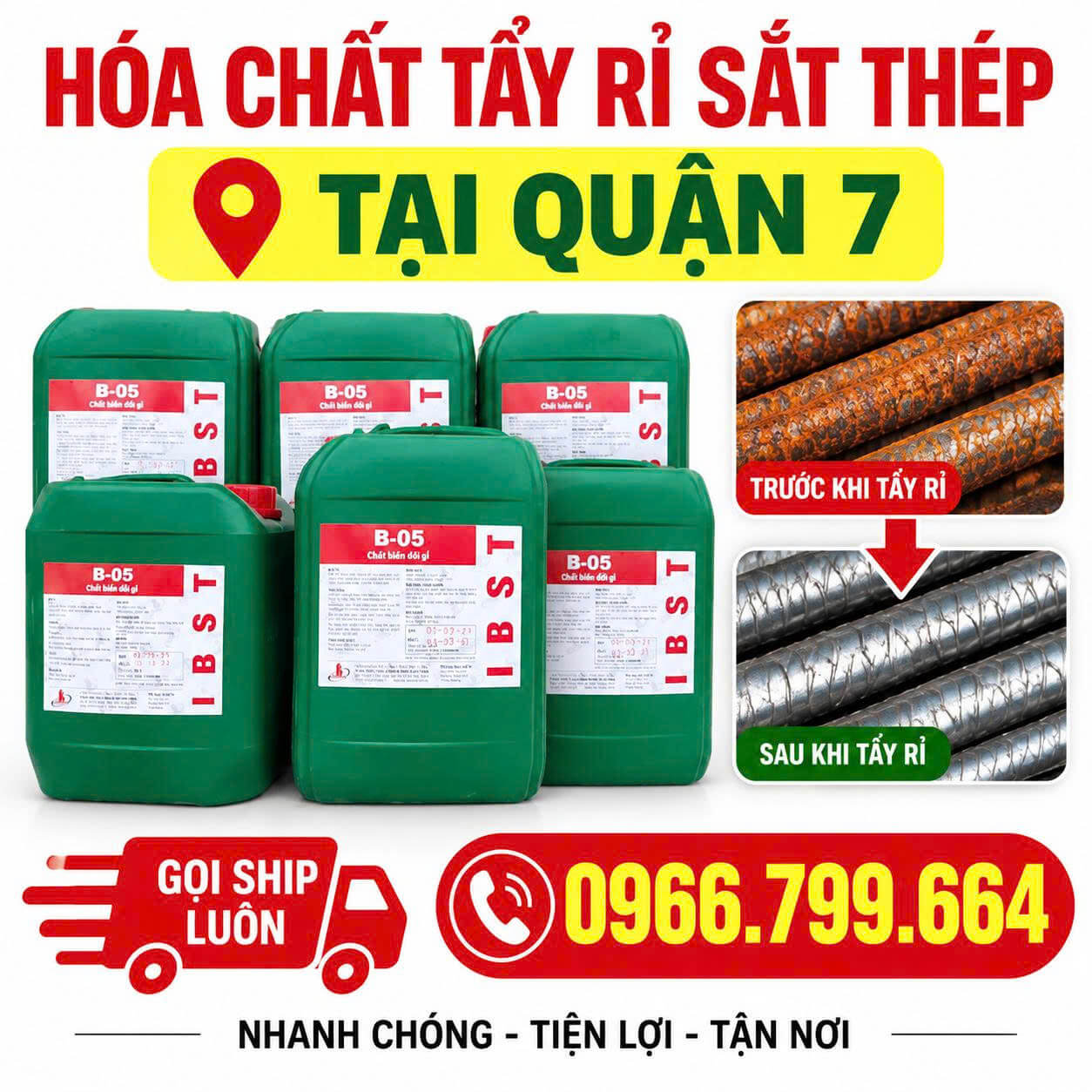 Hóa Chất Tẩy Rỉ Sắt Thép