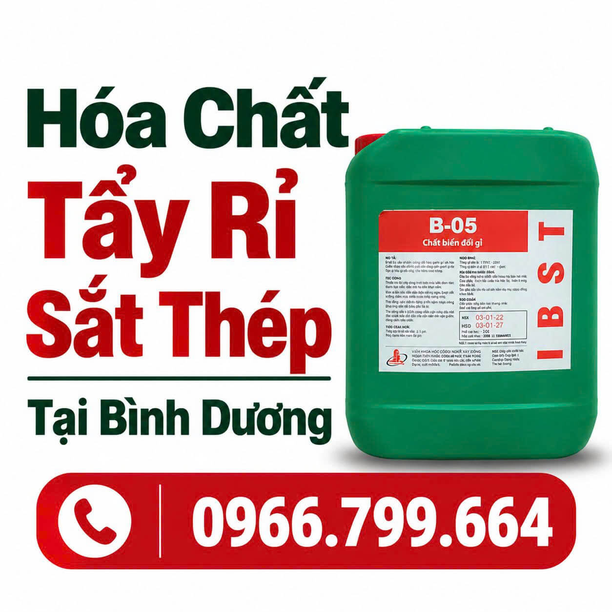 Hóa Chất Tẩy Rỉ Sắt Thép Bình Dương