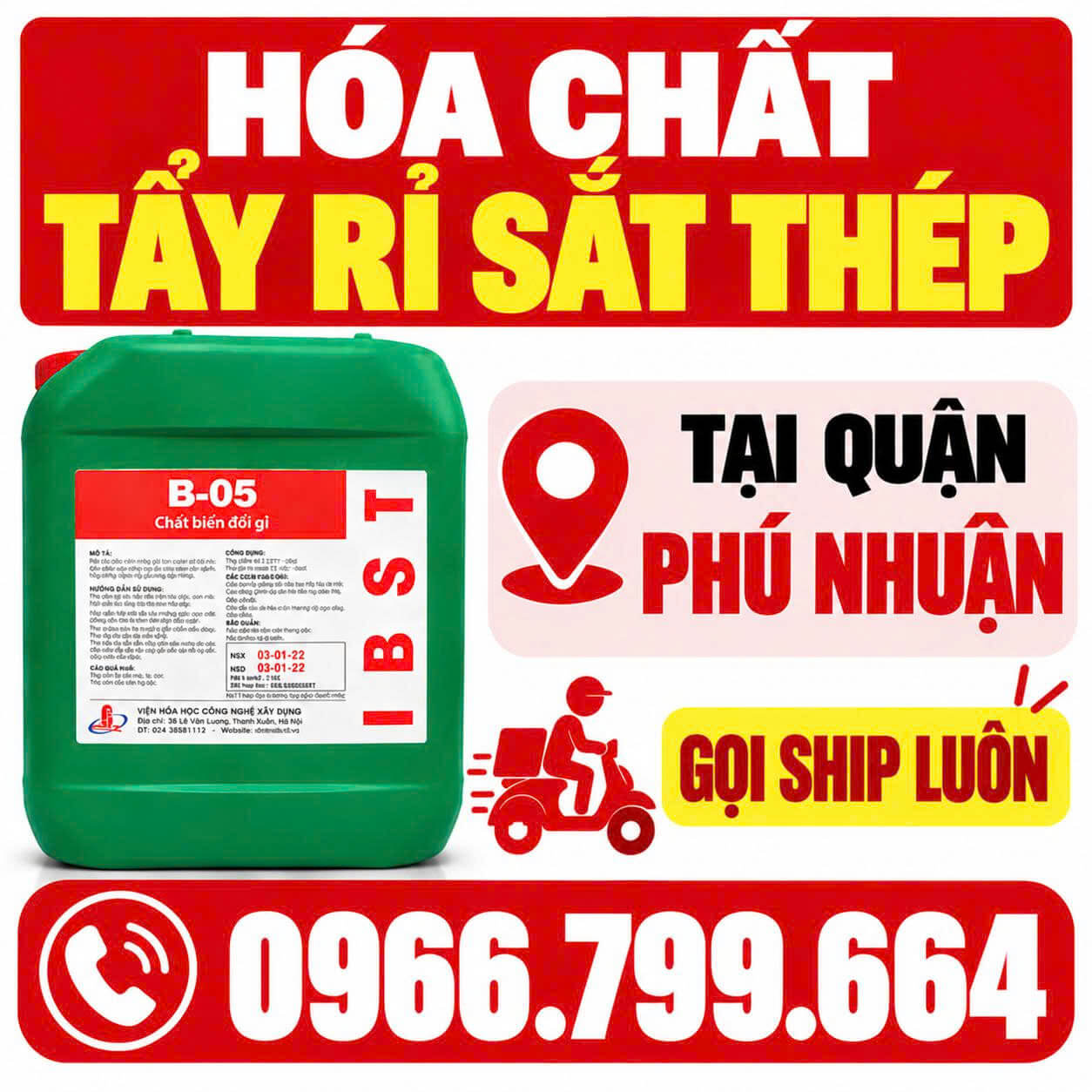 Hóa Chất Tẩy Rỉ Sắt Thép Phú Nhuận