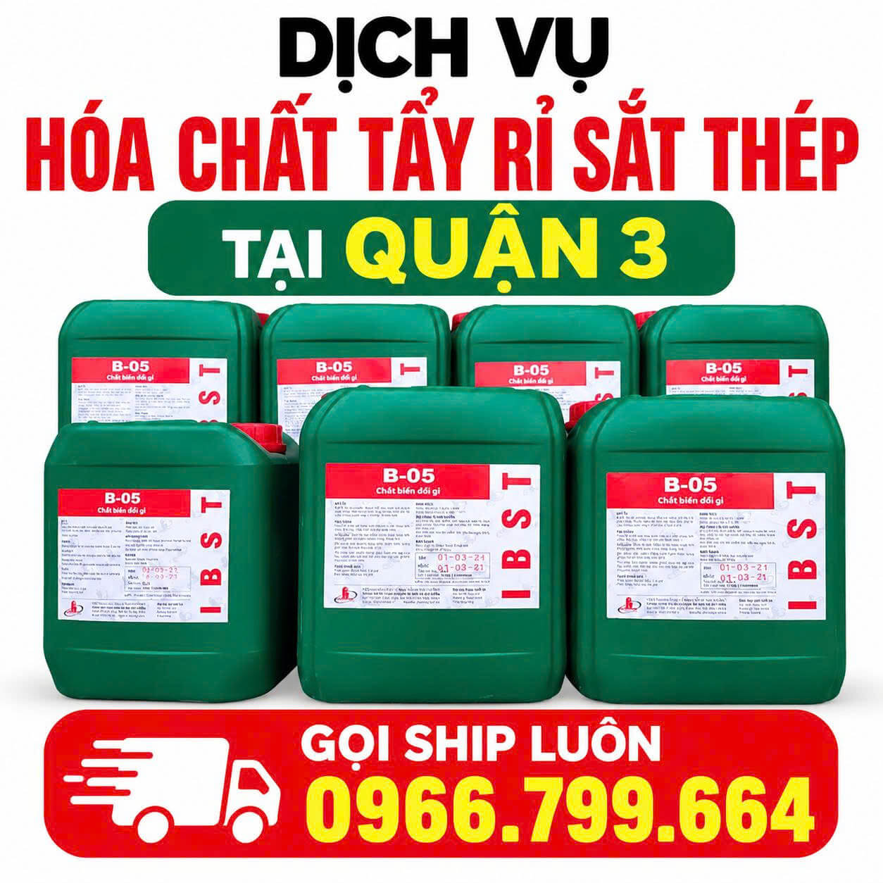 Hóa Chất Tẩy Rỉ Sắt Thép Quận 3