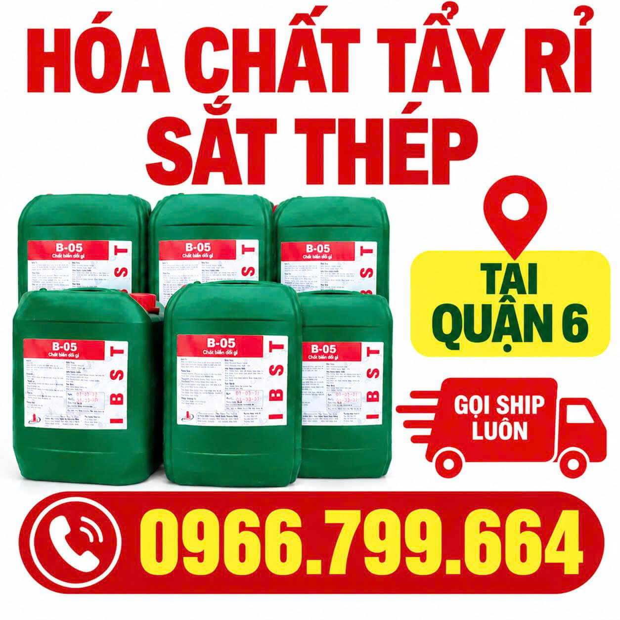 Hóa Chất Tẩy Rỉ Sắt Thép Quận 6