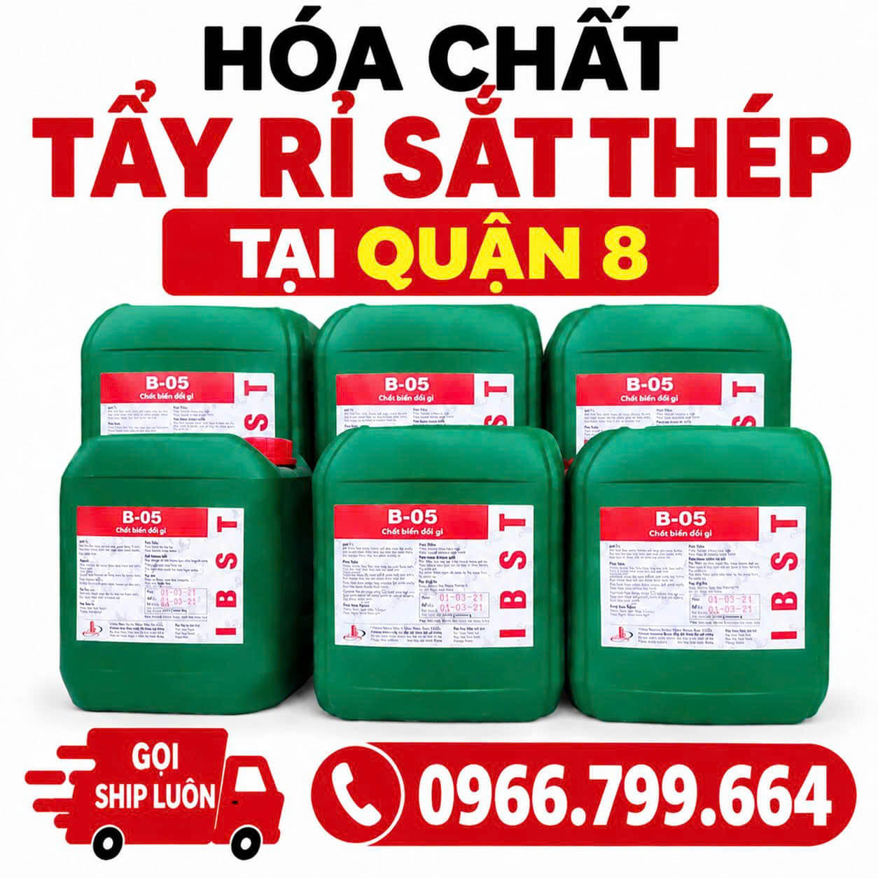 Hóa Chất Tẩy Rỉ Sắt Thép Quận 8